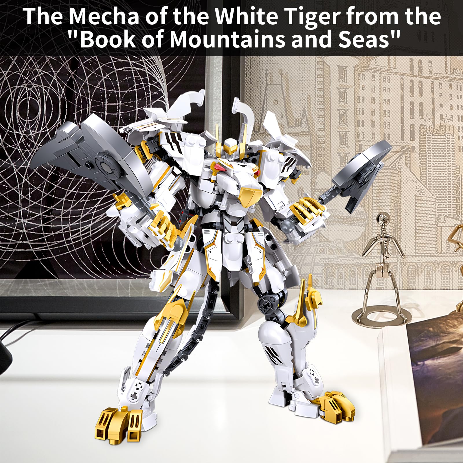 Amazon.com: CSNRHG White Tiger Samurai mech Robot Model with